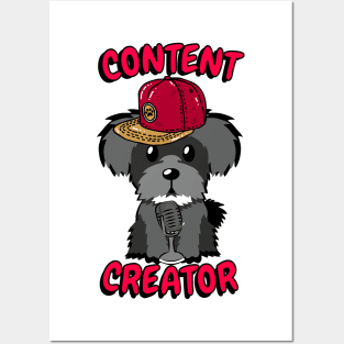 Cute schnauzer is a content creator Posters and Art